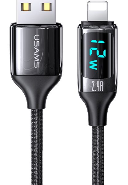 USAMS καλώδιο Lightning σε USB US-SJ543, 2.4A, 1.2m, μαύρο