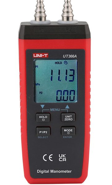 UNI-T ψηφιακό μανόμετρο UT366A, ανεξάρτητη μέτρηση PI/P2