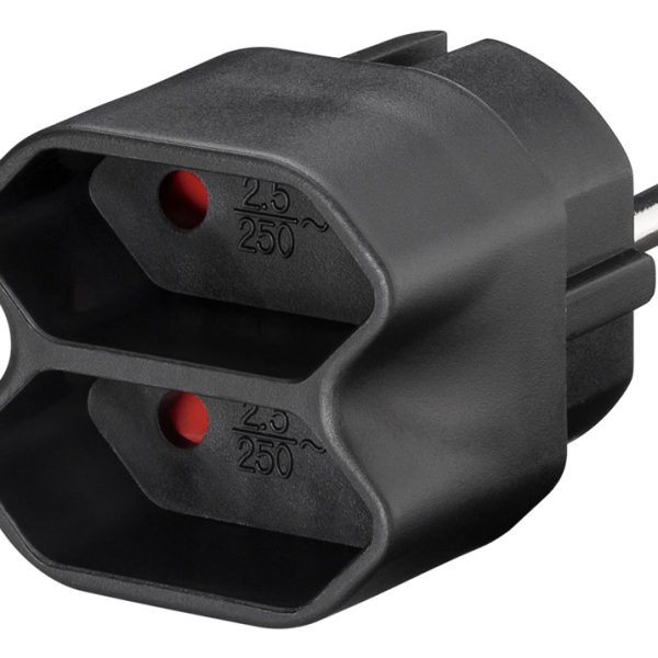 GOOBAY αντάπτορας ρεύματος 51002, 2x Euro, 230V 2.5A, μαύρος