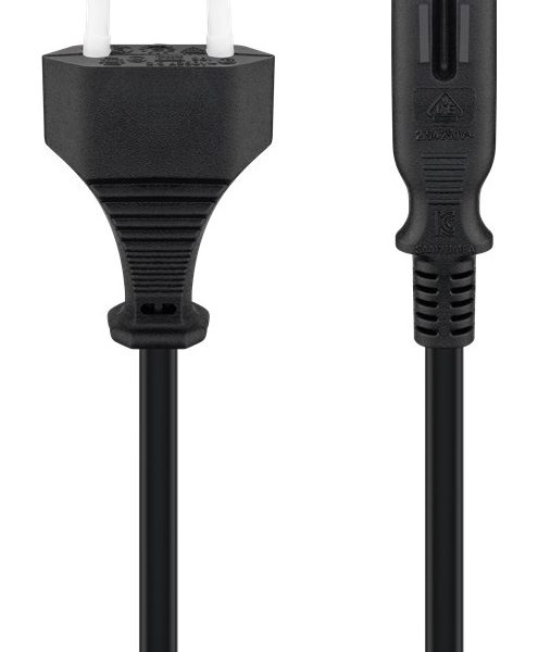 GOOBAY καλώδιο τροφοδοσίας Euro 95038, 2x 0.75mm², 3m, μαύρο