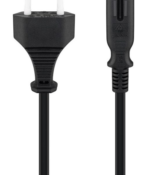 GOOBAY καλώδιο τροφοδοσίας Euro 95039, 2x 0.75mm², 5m, μαύρο