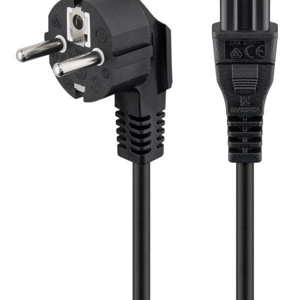 GOOBAY καλώδιο τροφοδοσίας 44877, γωνιακό, 0.75mm², 3m, μαύρο