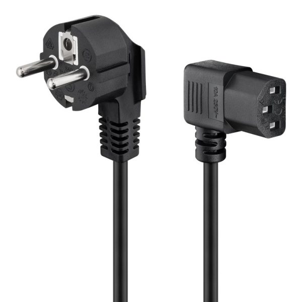 GOOBAY καλώδιο τροφοδοσίας 96032, γωνιακό, 1mm², 3m, μαύρο