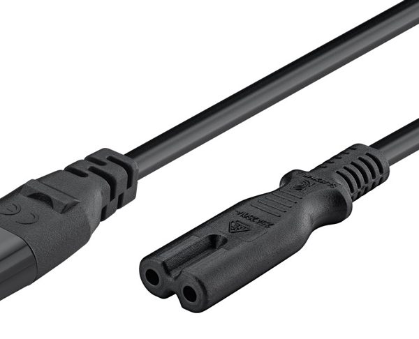 GOOBAY καλώδιο προέκτασης τροφοδοσίας 97201, 2x 0.75mm², 2m, μαύρο