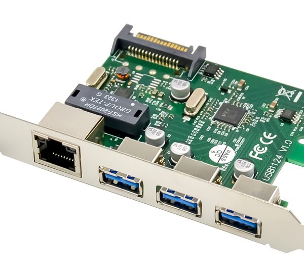 POWERTECH κάρτα επέκτασης PCIe σε USB 3.0 & GbE LAN ST642, VL805&RTL8153