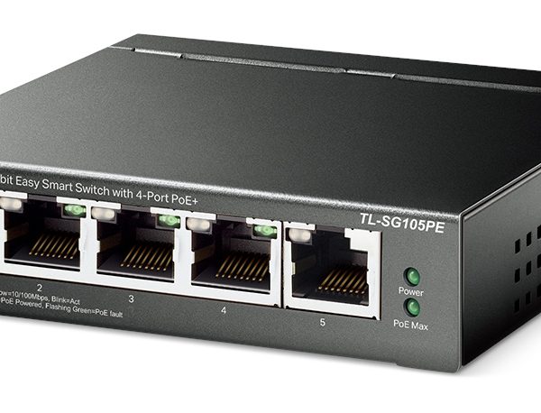 TP-LINK Easy Smart Switch TL-SG105PE, 5-Port Gbit, 4-Port PoE+, Ver. 2.0