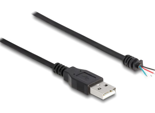 DELOCK καλώδιο USB 64184 με ελεύθερα άκρα, 28 AWG, 1m, μαύρο