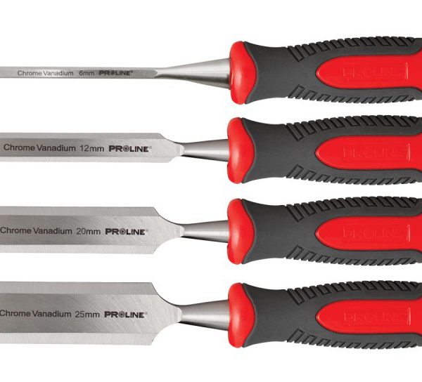 PROLINE σκαρπέλα ξύλου 19142, αντιολισθητική λαβή, 6-25mm, 4τμχ