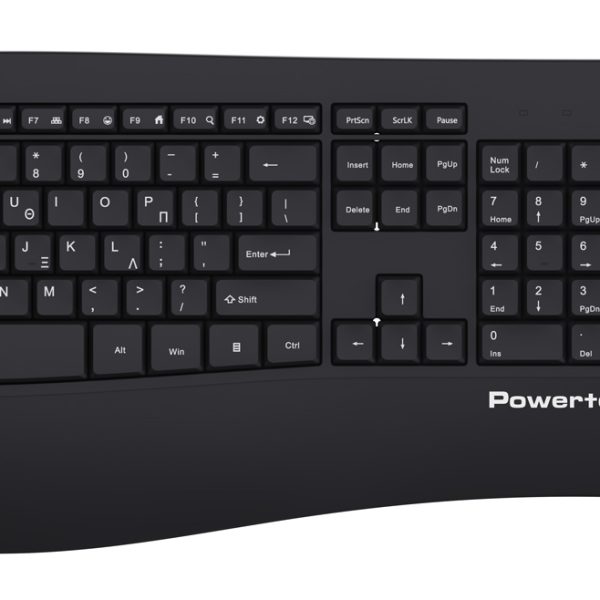POWERTECH set ποντίκι & πληκτρολόγιο PT-1490, 2.4GHz & Bluetooth, μαύρο