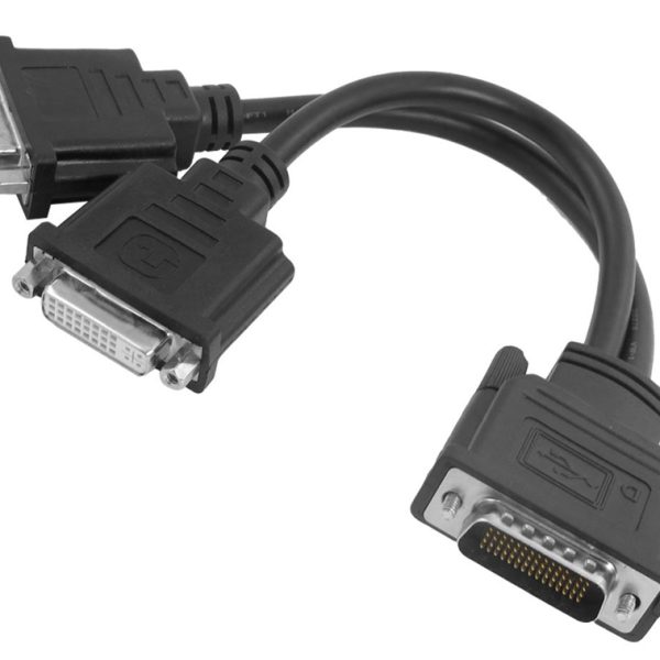 POWERTECH αντάπτορας DMS-59 σε 2x DVI CAB-DMS59DVI, 0.25m, μαύρος