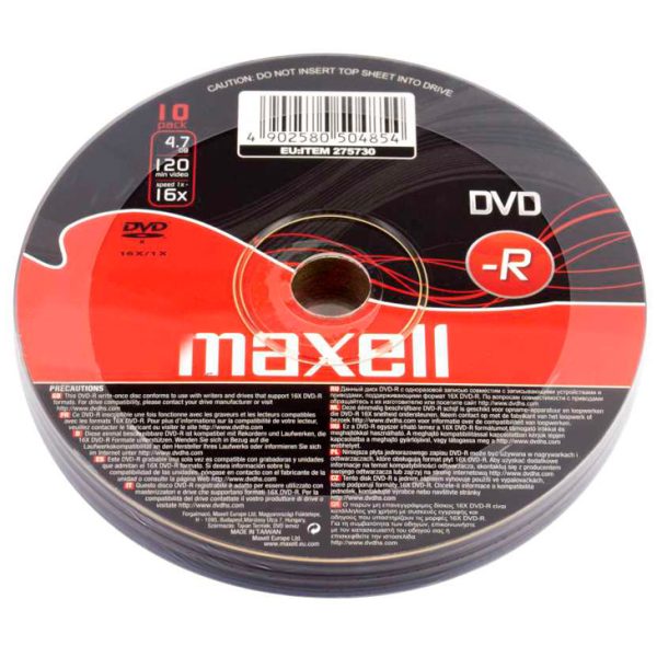 MAXELL DVD-R 4.7GB/120min, 16x speed, spindle pack 10τμχ