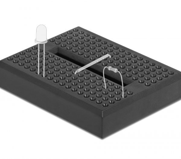 DELOCK mini breadboard 18317, 170 επαφών, συμβατό με Arduino, μαύρο