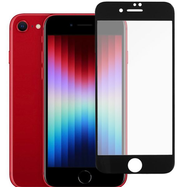 POWERTECH tempered glass 5D TGC-0584, full glue, iPhone SE 2022, μαύρο
