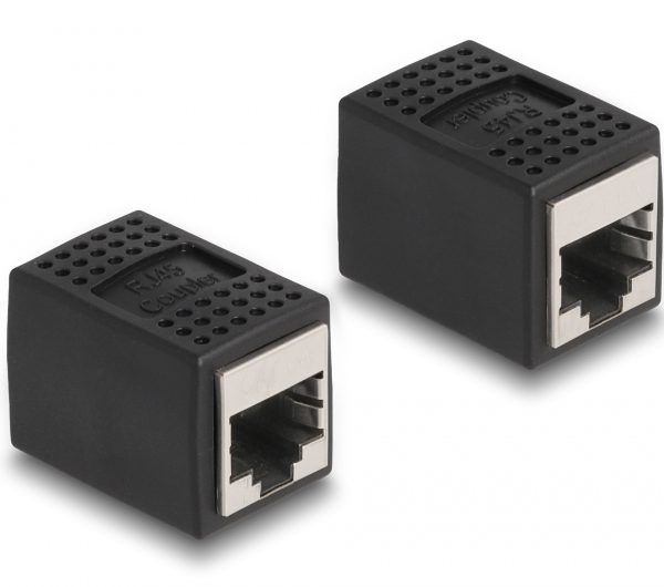DELOCK αντάπτορας RJ45 θηλυκός 87796, Cat.6a, 8P/8C, μαύρος
