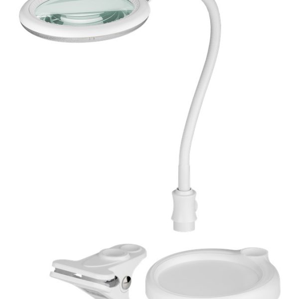 GOOBAY μεγεθυντικός φακός 60359 με κλιπ & βάση, LED, 3 διόπτρες, λευκός