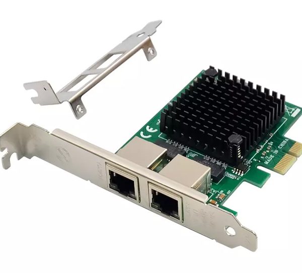 POWERTECH κάρτα επέκτασης PCIe σε 2x RJ45 Gigabit ST7279, JL82571GB