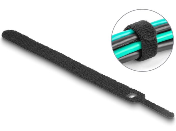 DELOCK δεματικά καλωδίων 19010, τύπου velcro, 12x150mm, μαύρα, 10τμχ