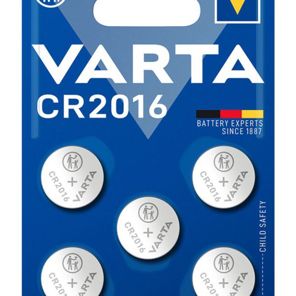 VARTA μπαταρία λιθίου CR2016, 3V, 5τμχ