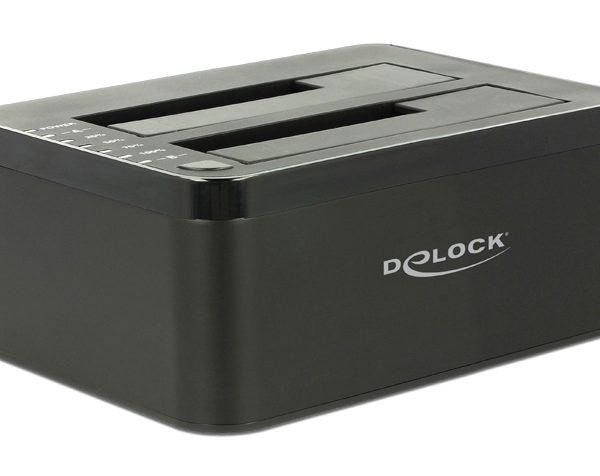 DELOCK docking station για 2.5" ή 3.5" SATA HDD/SSD 62661, 2 θέσεων, 6Gbps, clone function, μαύρο