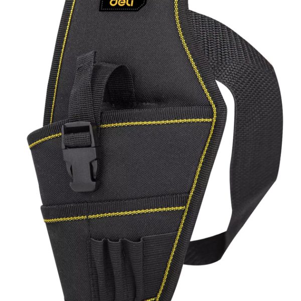 DELI εργαλειοθήκη μέσης DL430004 για δράπανο, 26x15cm, μαύρη