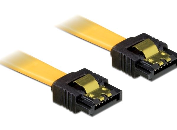 DELOCK καλώδιο SATA 82473, 3Gb/s, 30cm, κίτρινο