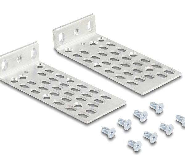 DELOCK σετ βάσεις τοποθέτησης για rack 66236, ασημί, 2τμχ