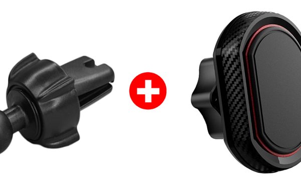 POWERTECH βάση smartphone για αεραγωγό αυτοκινήτου BNDL-0151, μαύρη