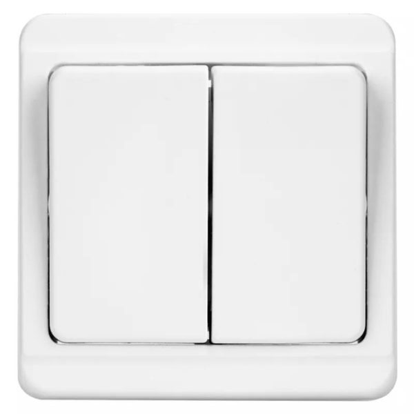 TESLA STROPKOV διακόπτης κομμυτατέρ Standard A0214, διπλός, λευκός