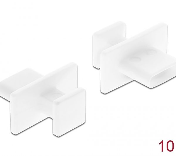 DELOCK κάλυμμα προστασίας για θύρα USB-C 64097 με λαβή, λευκό, 10τμχ