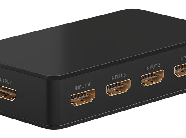 GOOBAY HDMI switch 58489 με τηλεχειριστήριο, 4 σε 1, 4K/60Hz, μαύρο