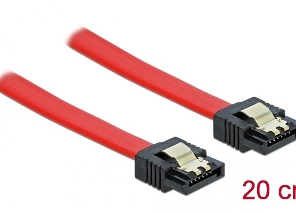 DELOCK καλώδιο SATA 82675, 6 Gb/s, 20cm, κόκκινο
