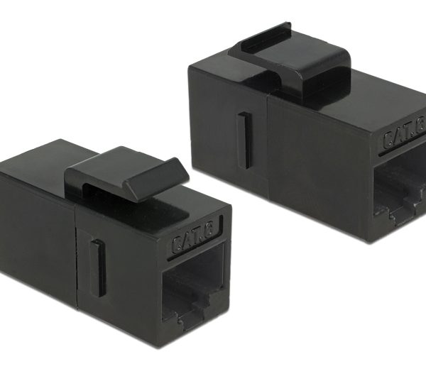 DELOCK Keystone module RJ45 86381, θηλυκό σε θηλυκό, Cat 6 UTP, μαύρο