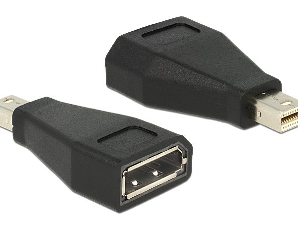 DELOCK αντάπτορας mini DisplayPort σε DisplayPort 65238, 4K/60Hz, μαύρος