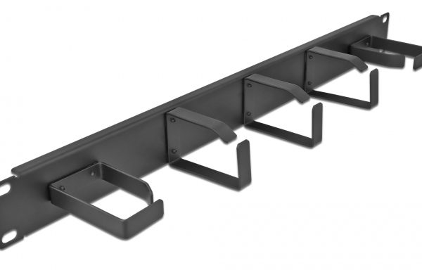 DELOCK cable management 66848 για rack 19"/1U, 5x γάντζοι, μαύρο