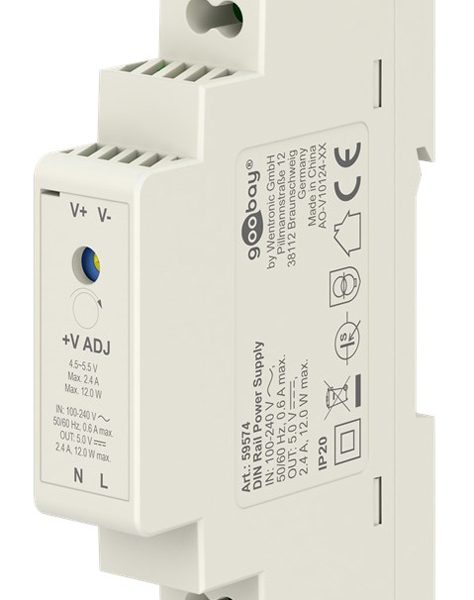 GOOBAY τροφοδοτικό 59574 για DIN rail, 5V/2.4A, 12W, IP20