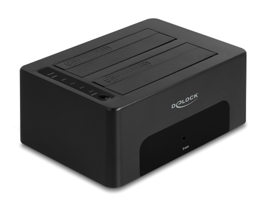 DELOCK docking station για 2.5" ή 3.5" SATA HDD/SSD 64187, 2 θέσεων, 5Gbps, clone/erase function, μαύρο