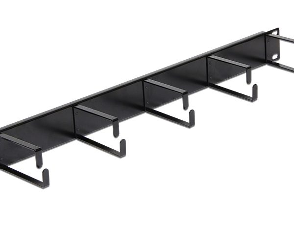DELOCK cable management 42496 για rack 19"/1U, 5x γάντζοι, μαύρο