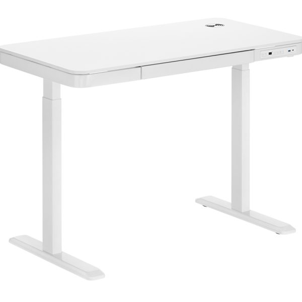 BRATECK ηλεκτρικό γραφείο S08-22DSWW με συρτάρι, 118x60x72~120cm, λευκό