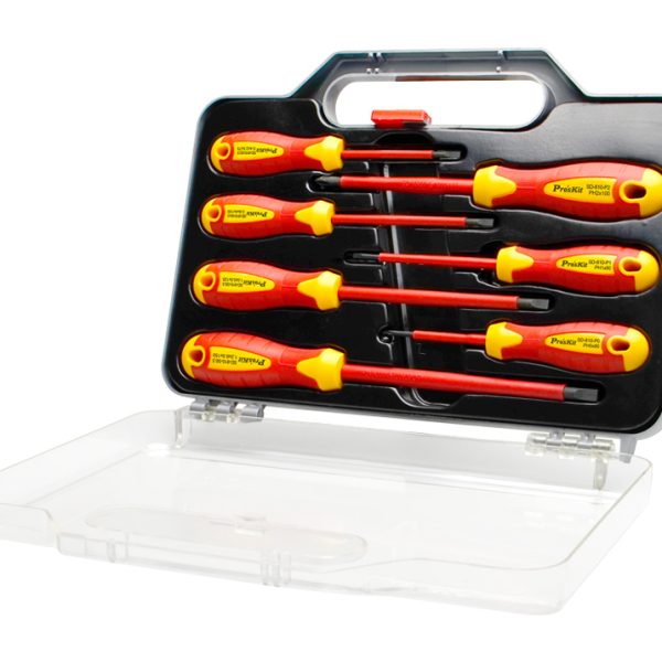 PROSKIT σετ κατσαβίδια ηλεκτρολόγου SD-8012, 1000V μόνωση, με θήκη, 7τμχ