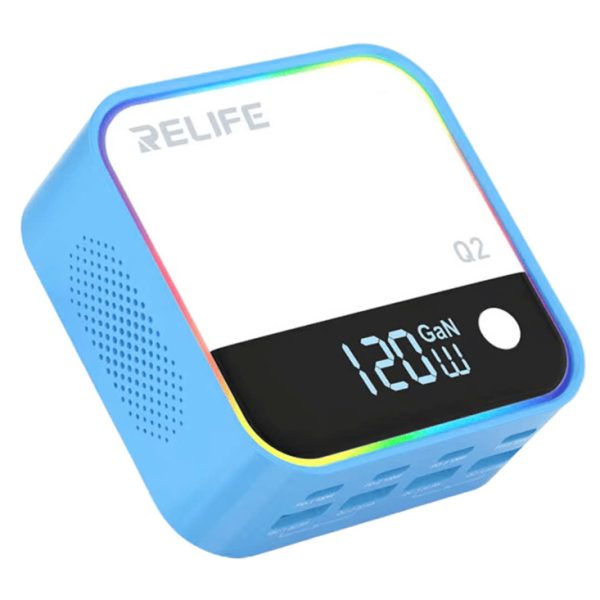RELIFE σταθμός φόρτισης Q2, 4x USB-C & 4x USB, 120W, GaN, μπλε