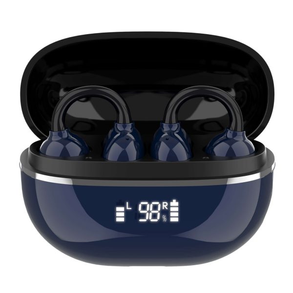 LDNIO earphones με θήκη φόρτισης T09, OWS, Φ10mm, 35/400mAh, μπλε