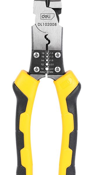 DELI πλαγιοκόφτης/απογυμνωτής καλωδίων DL102008, 1.0~2.6mm, 200mm
