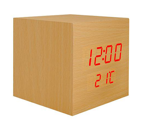 LTC ψηφιακό ρολόι LXLTC04 με ξυπνητήρι & θερμόμετρο, επιτραπέζιο, καφέ