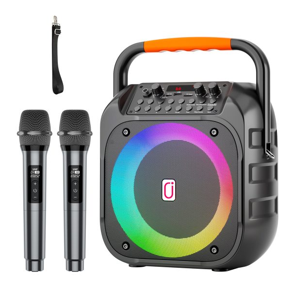 JYX φορητό ηχείο T26-T με 2x μικρόφωνα, 20W, 4000mah, LED, μαύρο