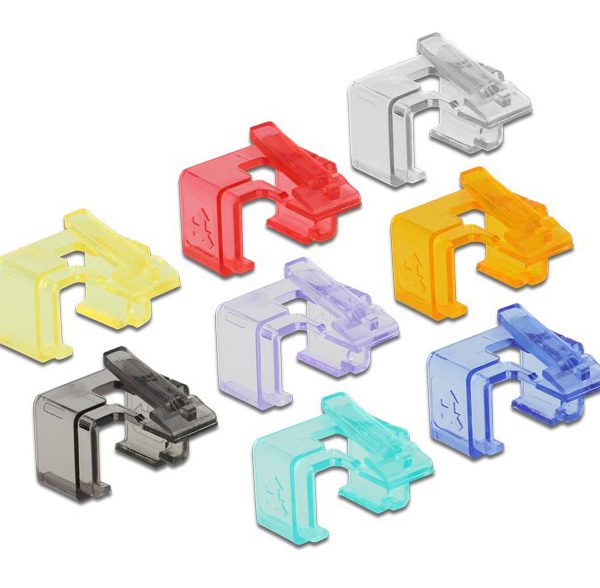 DELOCK clip επιδιόρθωσης RJ45 86420, 8 χρώματα, 16τμχ