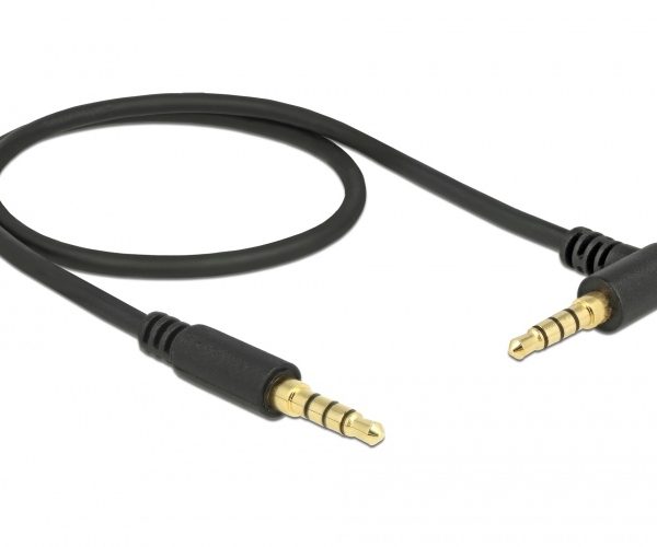 DELOCK Καλώδιο Jack stereo σε Jack stereo 4pin 3.5mm, 90°, μαύρο, 1m