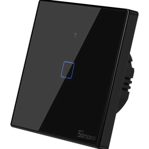 SONOFF smart διακόπτης ΤΧ-T3EU1C, αφής, Wi-Fi, μονός, μαύρος