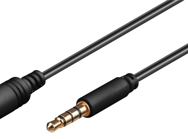 GOOBAY προέκταση καλωδίου ήχου 3.5mm 62481, 4 pin stereo, CU, 5m, μαύρο