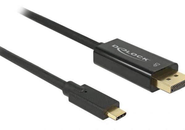 DELOCK καλώδιο USB-C σε DisplayPort 85256, DP Alt Mode, 4K, 2m, μαύρο