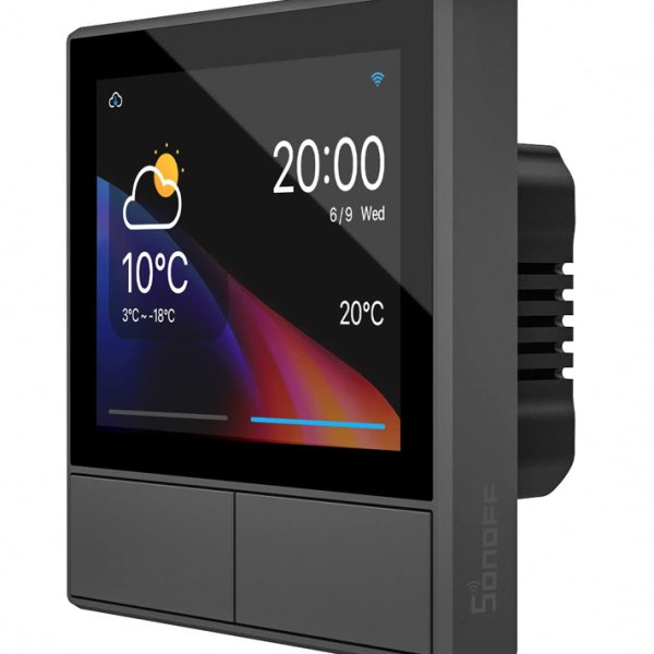 SONOFF smart panel ελέγχου NSPanel με οθόνη αφής, 2-gang, Wi-Fi, γκρι